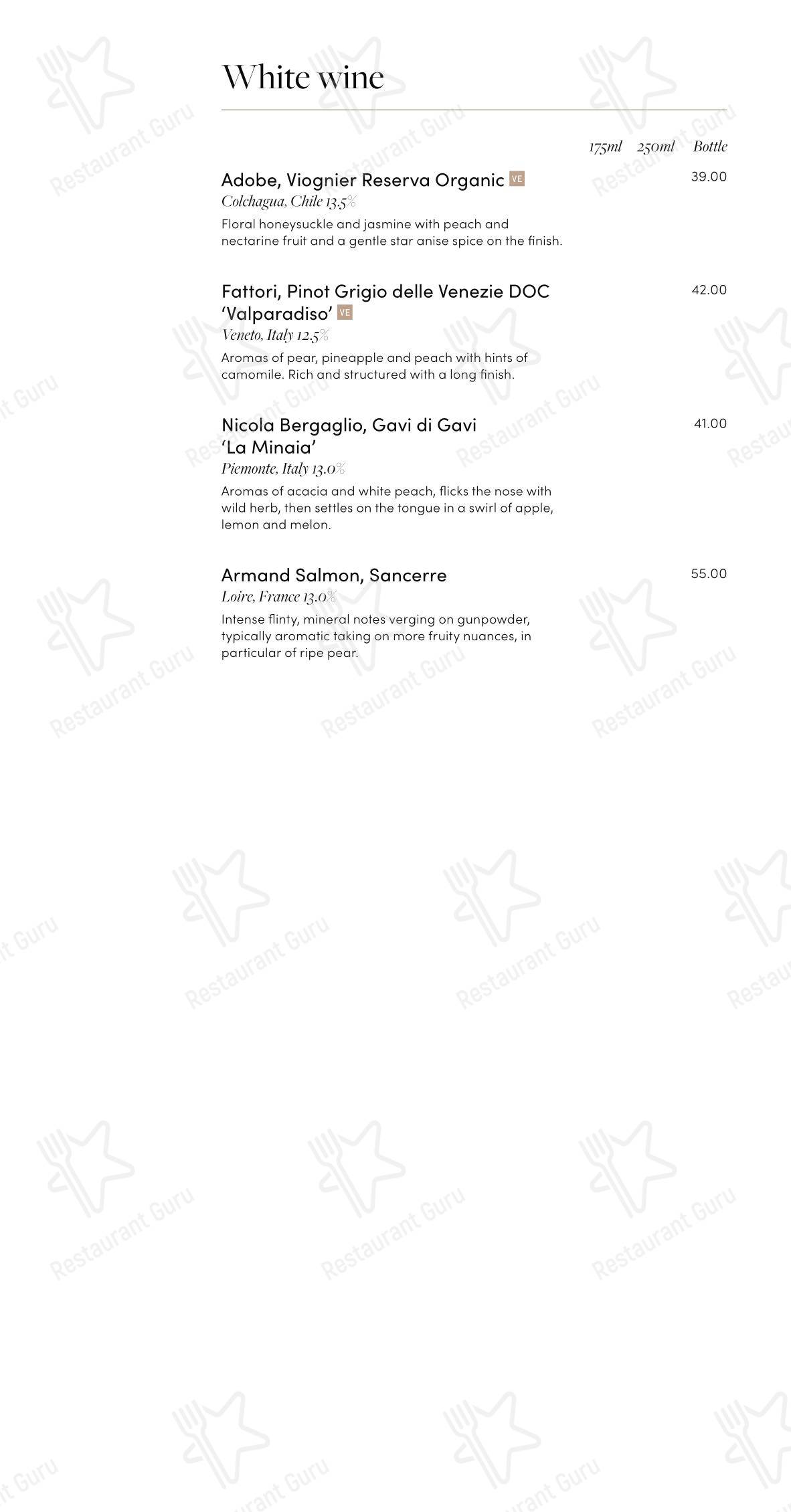 菜单 ресторана ISCA Restaurant and Bar в Эксетере