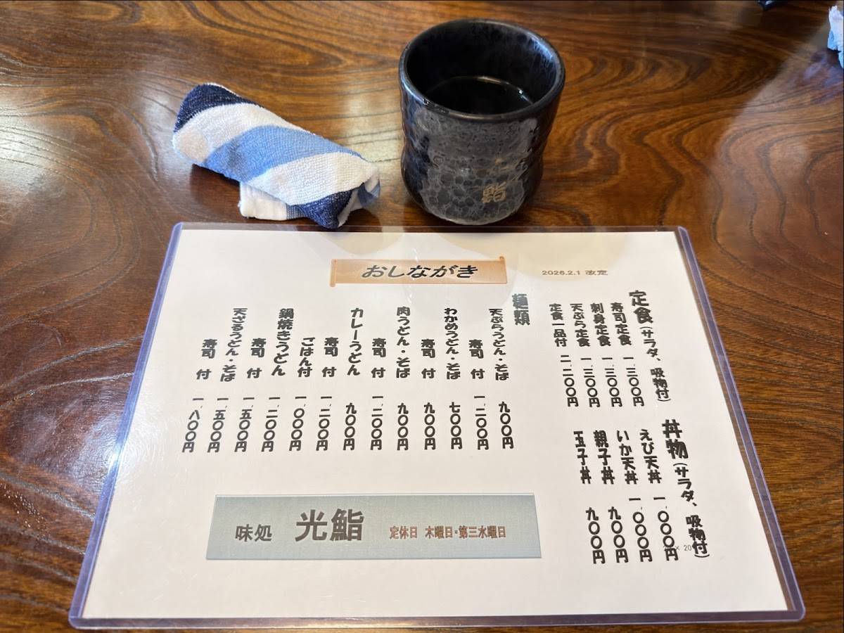 光鮨 меню