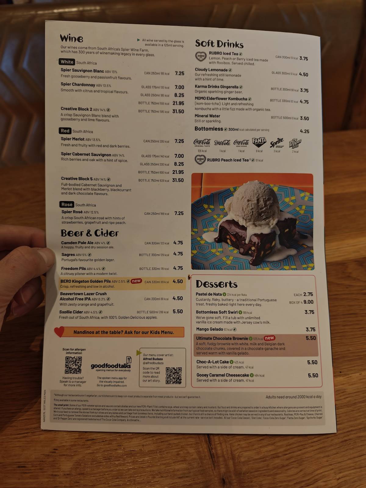 Nando's Inverness меню