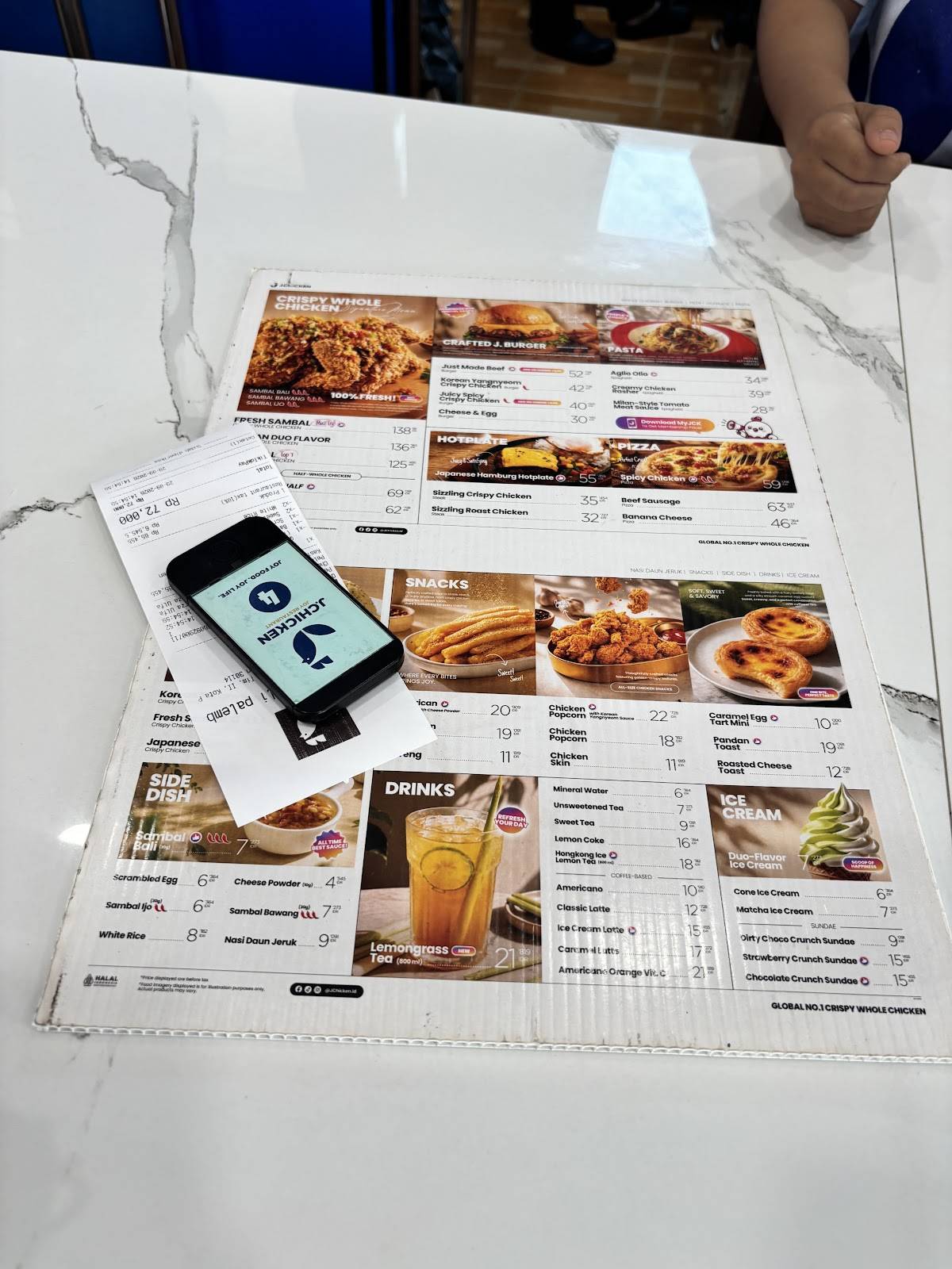 JChicken Rajawali меню