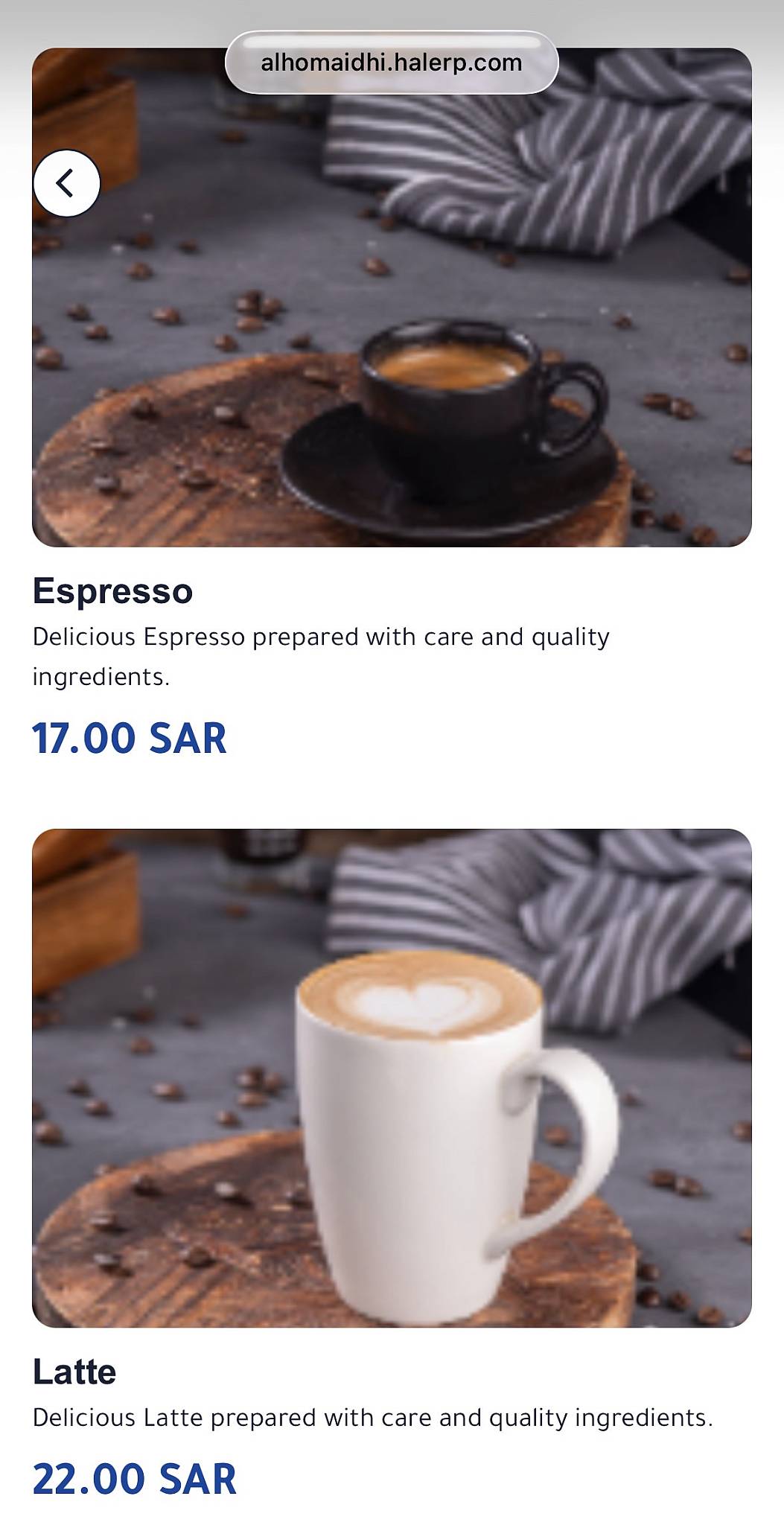 Joe's Cafe меню