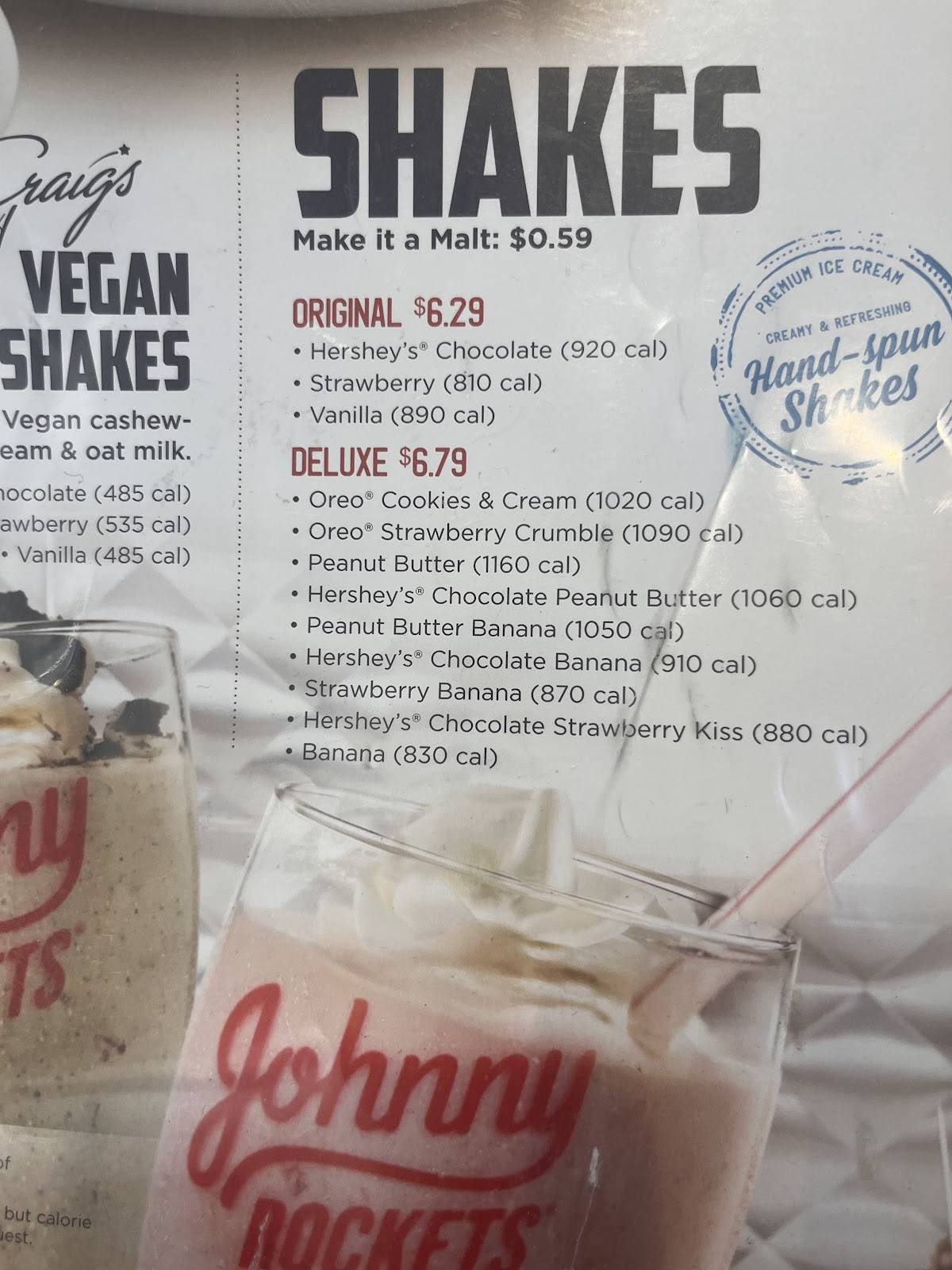 Johnny Rockets меню