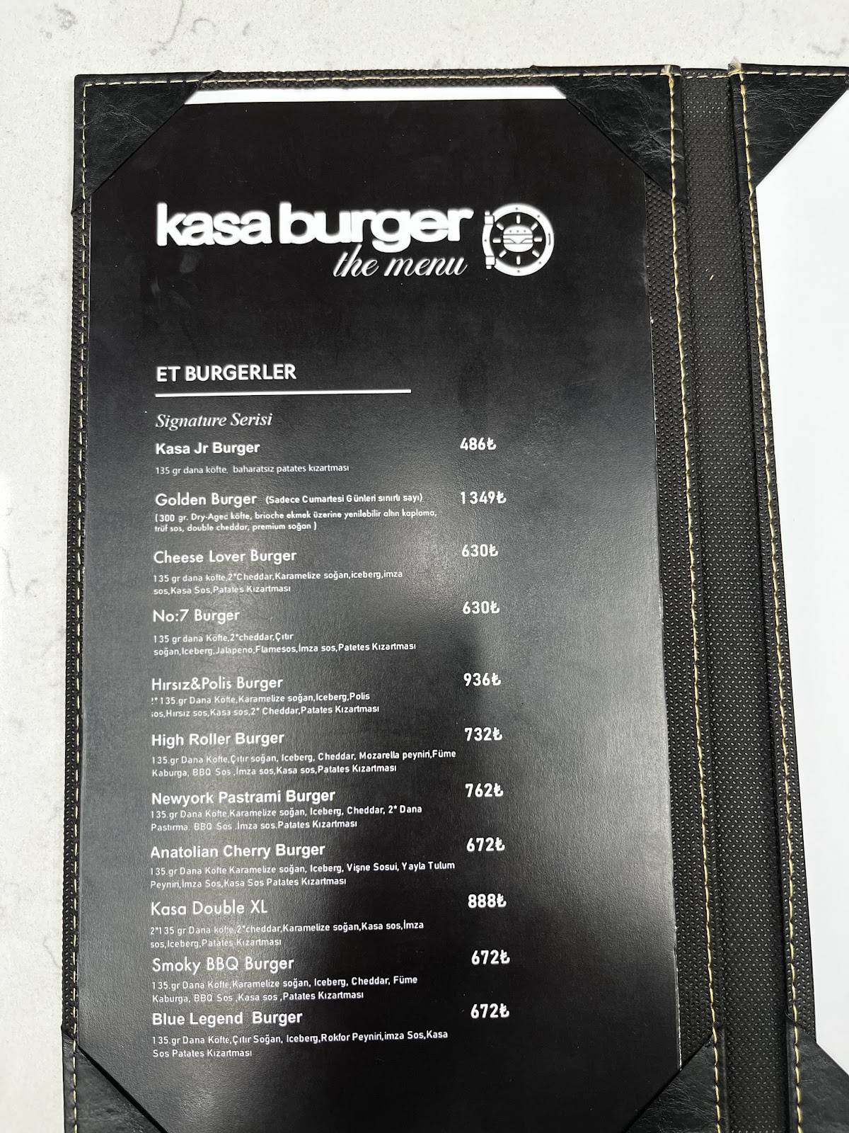 KASA Burger Rota İncek меню