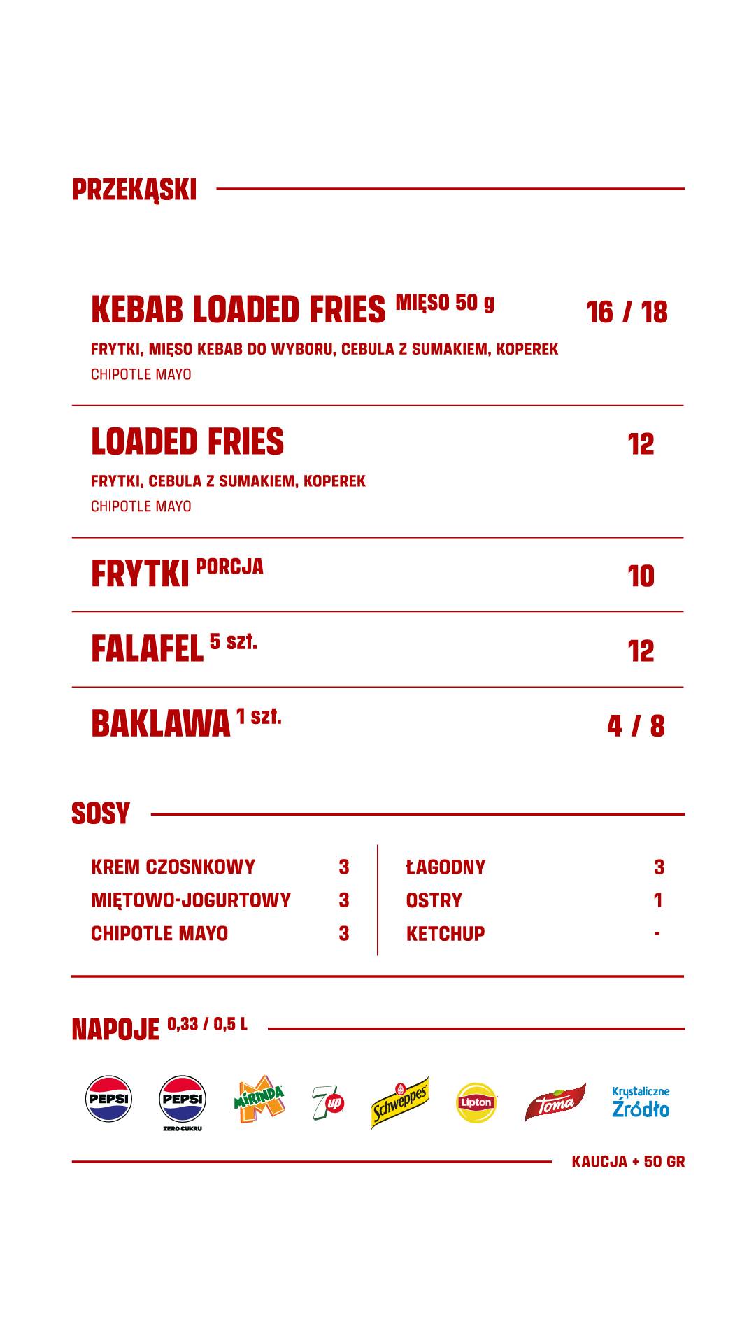 KEBOS Bielany меню