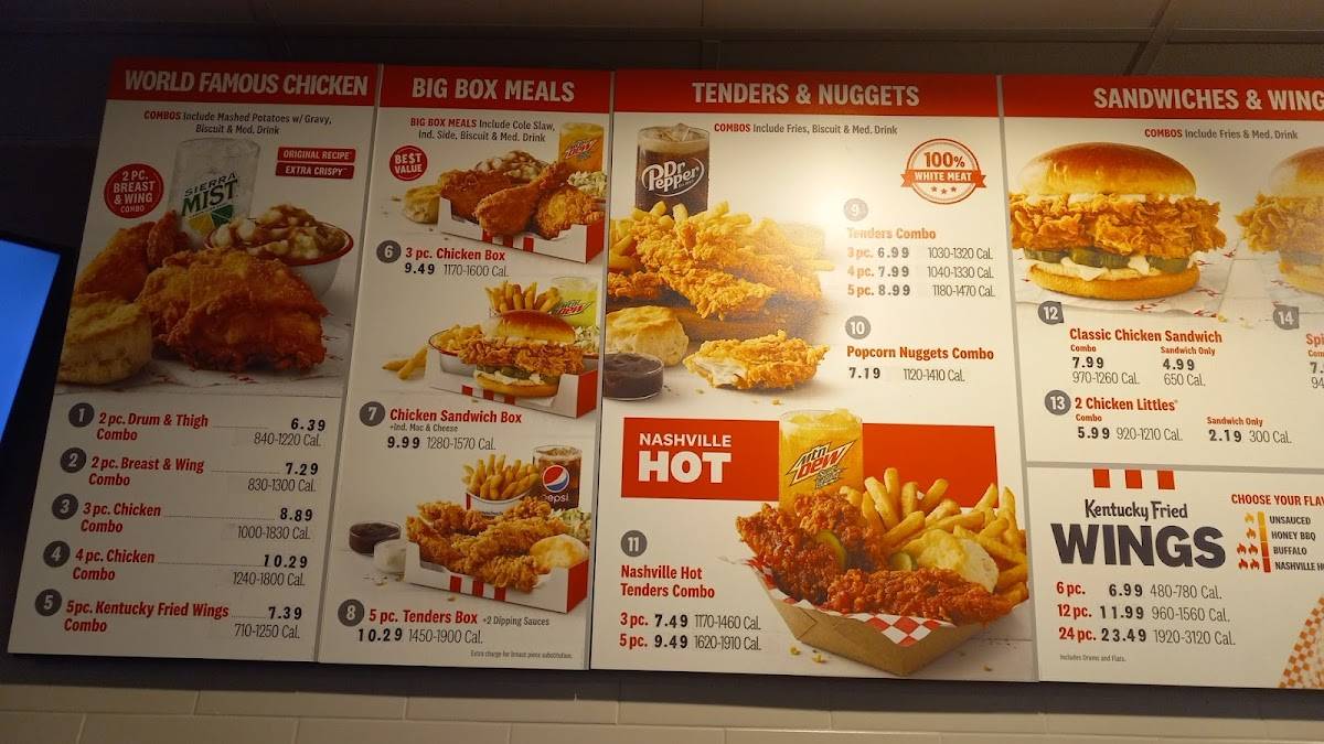KFC меню