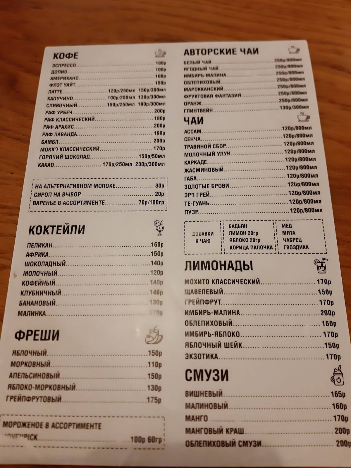 Merci меню