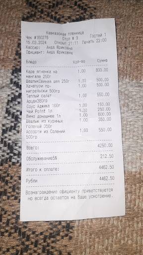 Кавказская пленница меню