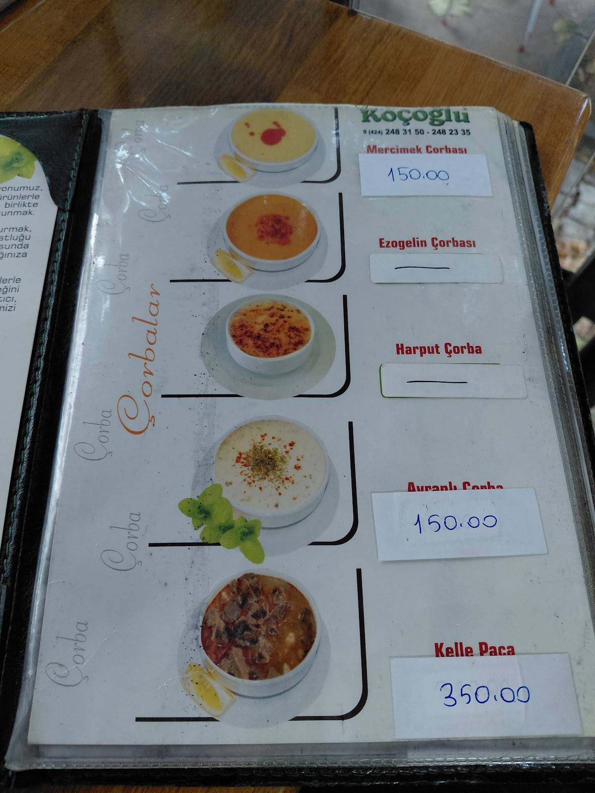 Kocoglu меню