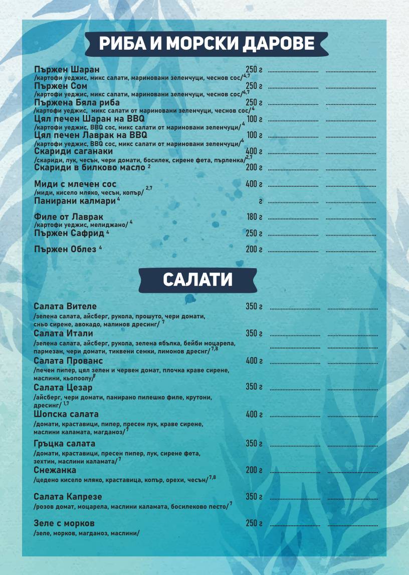 Ресторант Loco Beach Русе меню
