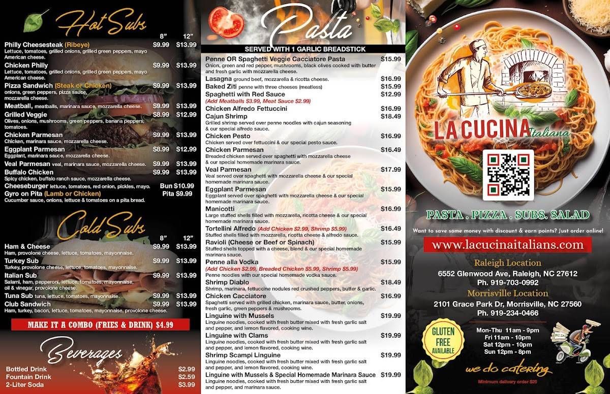 La Cucina Italiana Raleigh меню