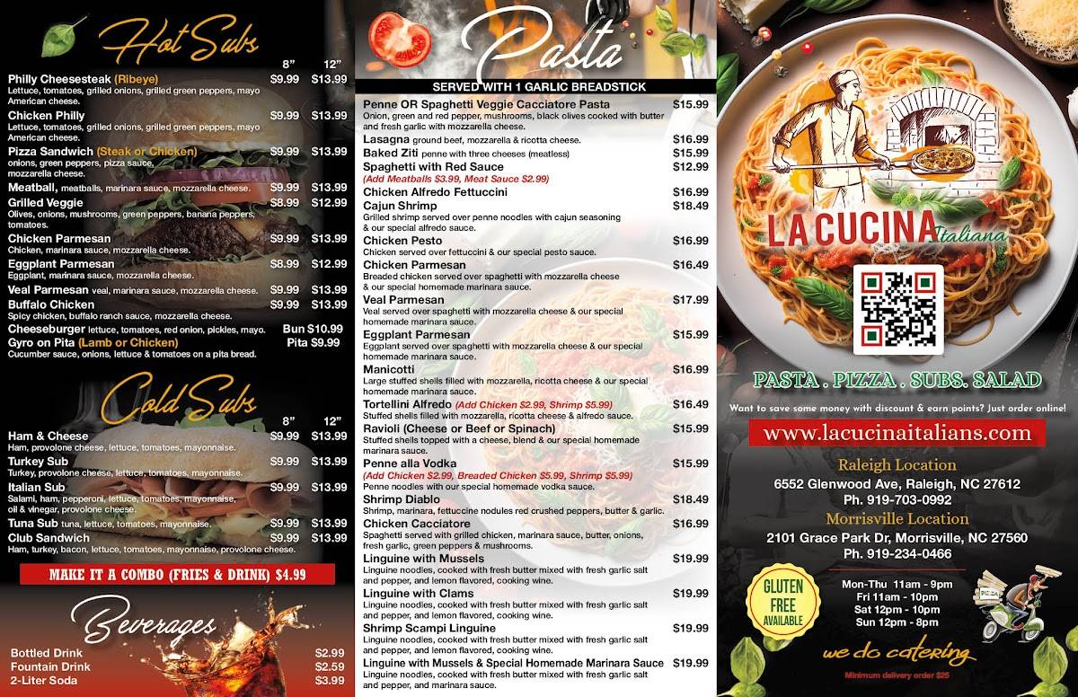 La Cucina Italiana Raleigh меню