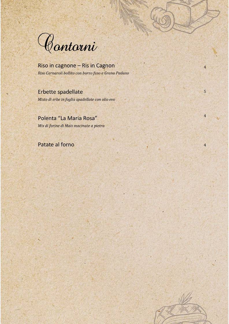 La Maria Rosa меню