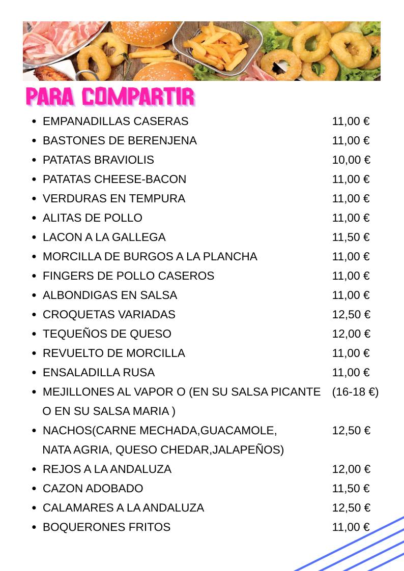 La María bar restaurante меню