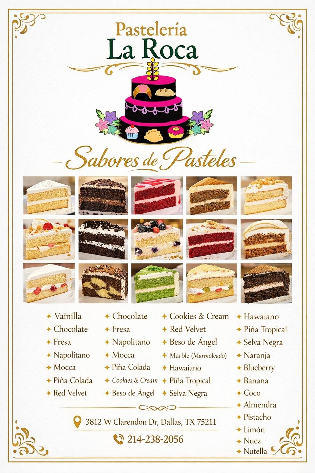 La Roca Bakery /panaderia y pasteleria. меню