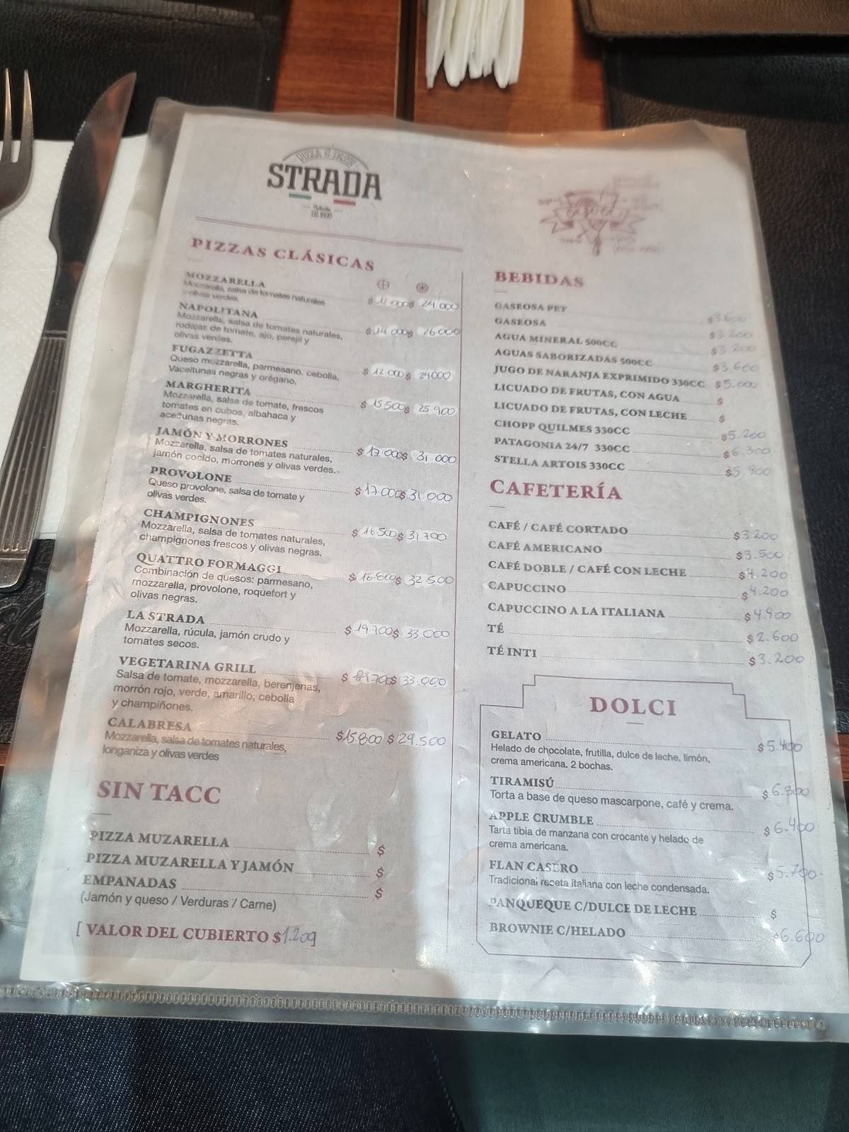 La Strada меню
