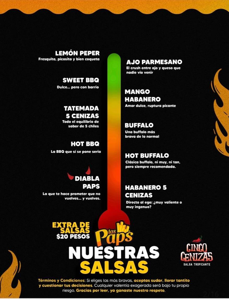 Las Paps меню