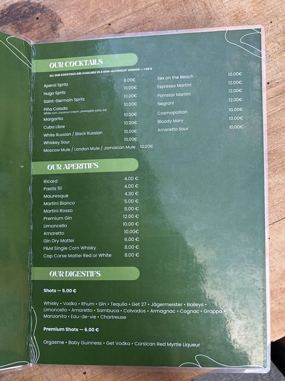 Le Bistrot Rossetti меню