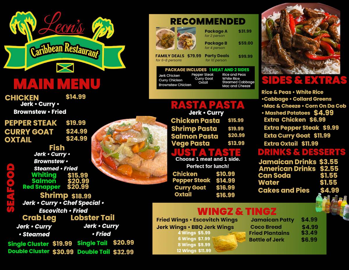 Leon's Caribbean Restaurant меню