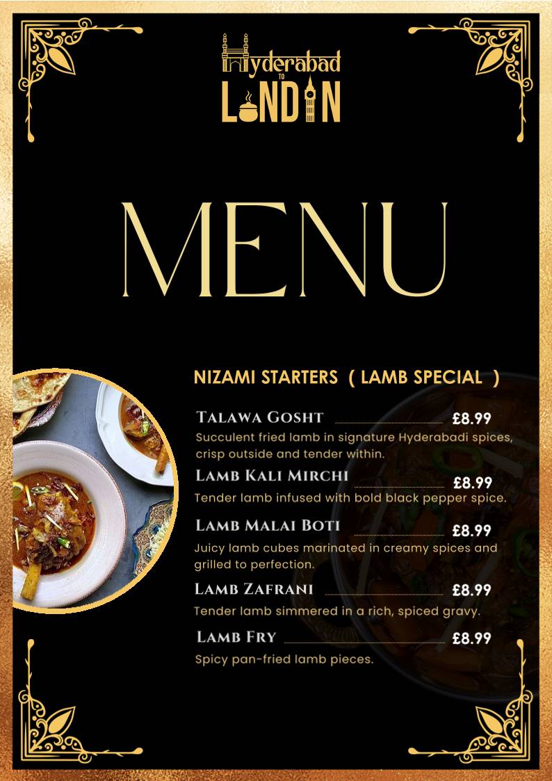 Hyderabad to London – Authentic Hyderabadi Cuisine меню