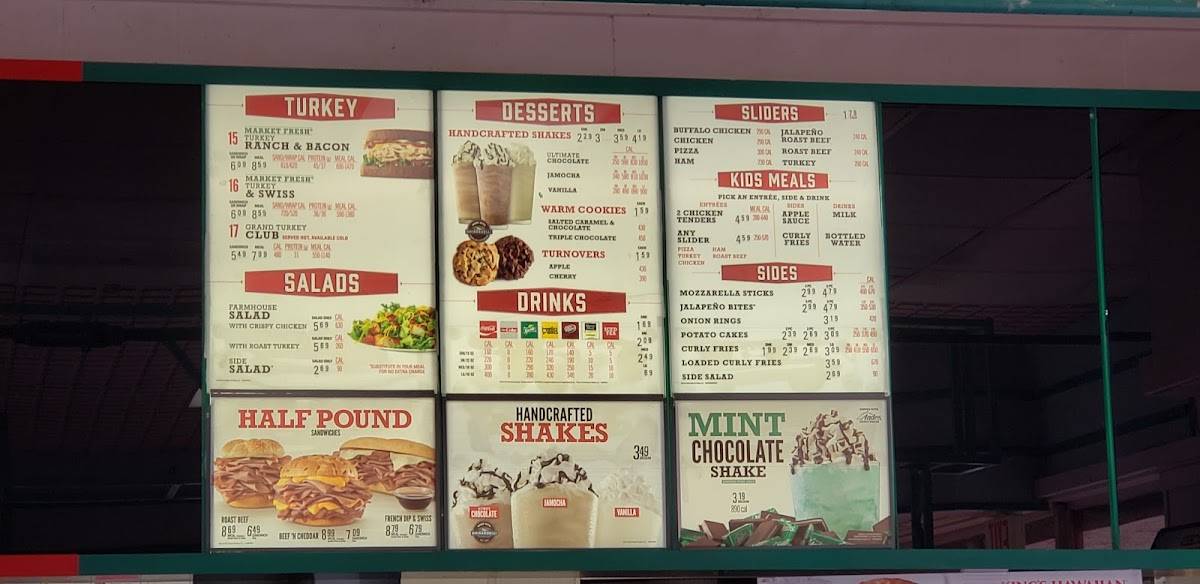 Arby's меню