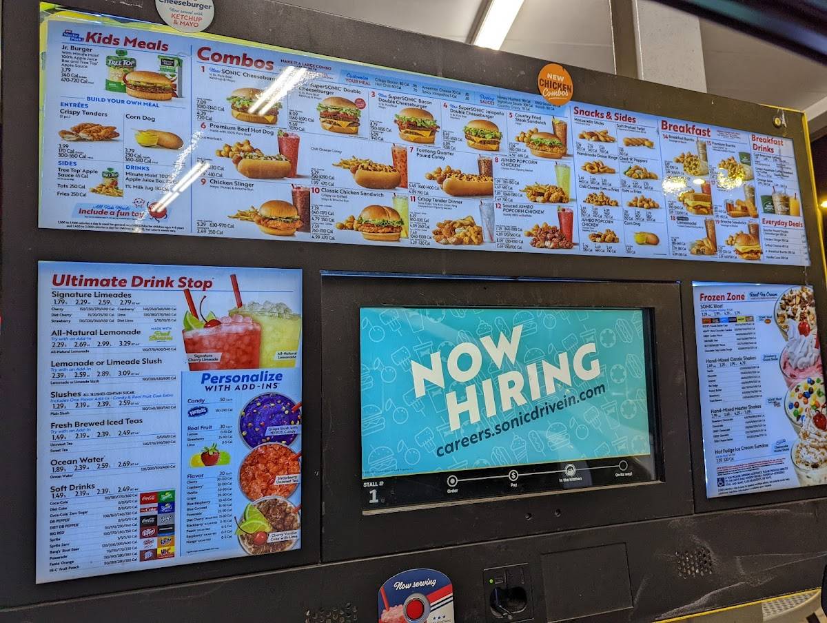 Sonic Drive-In меню