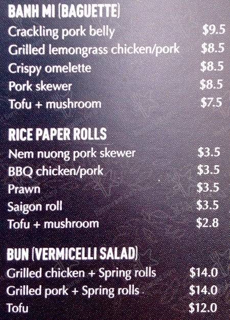 Lua Vietnamese Restaurant меню