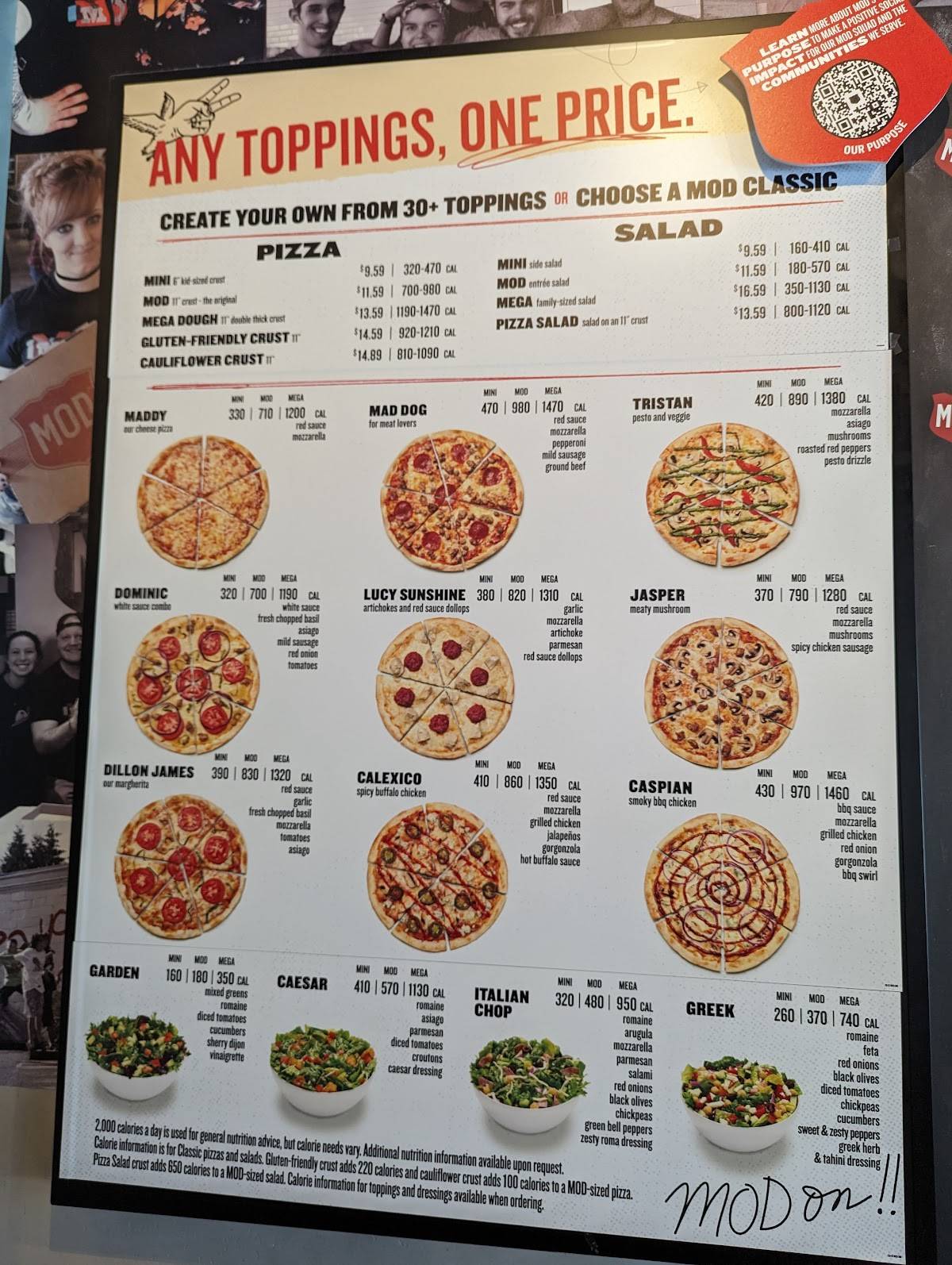 MOD Pizza меню
