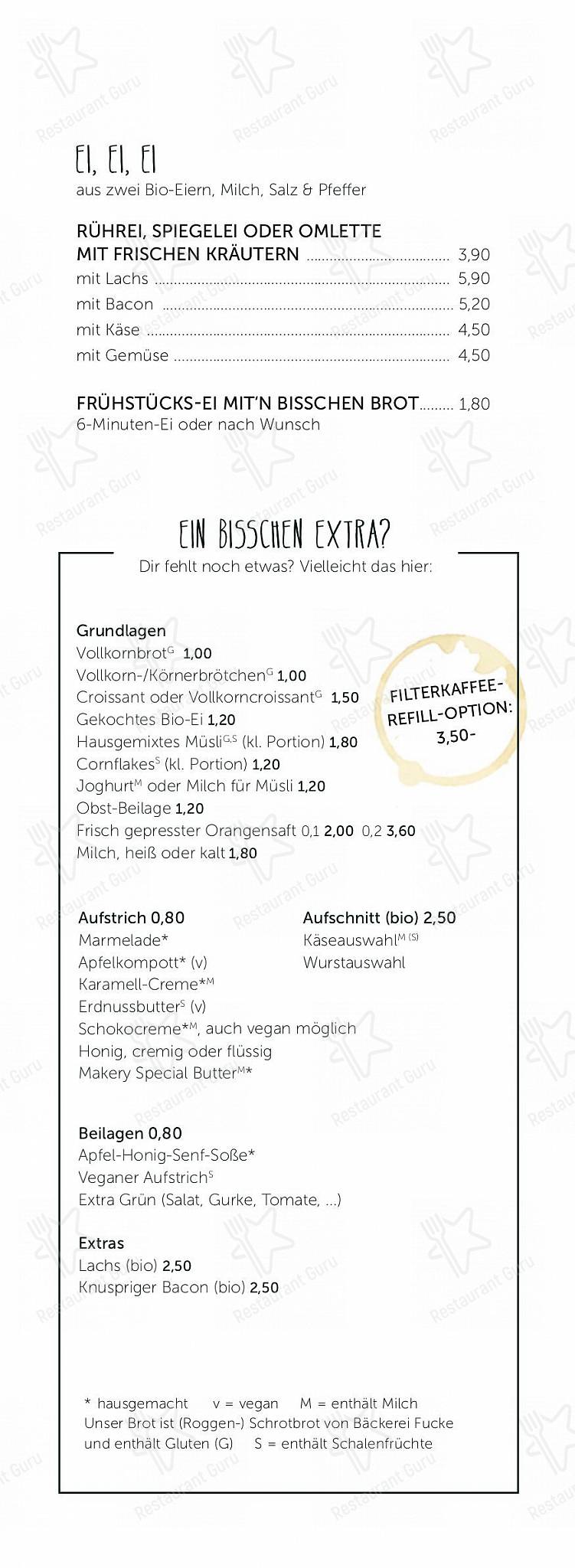 Меню паба и бара Makery - cafe, bar, lounge. - Braunschweig - Menu bistro