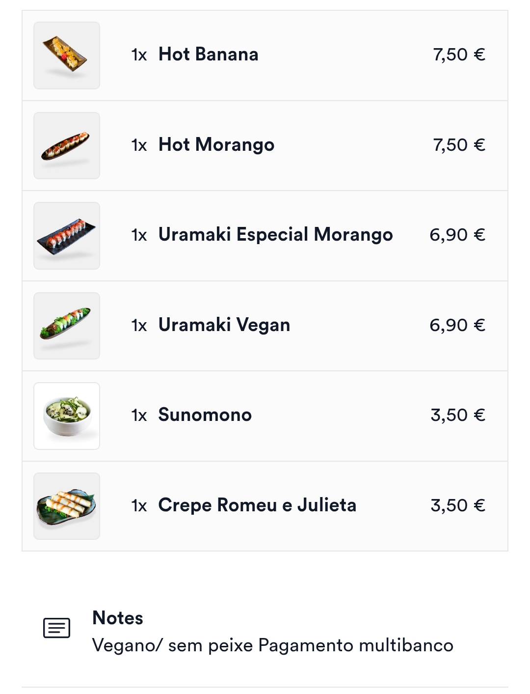 Maki Sushi - Parede меню