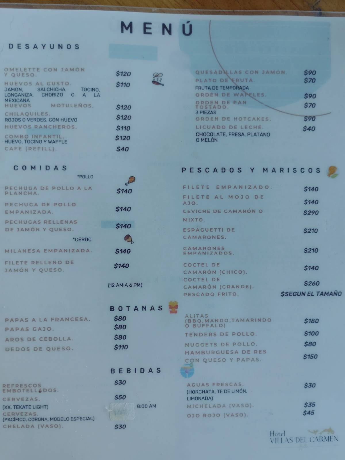 Mapache's Bar меню