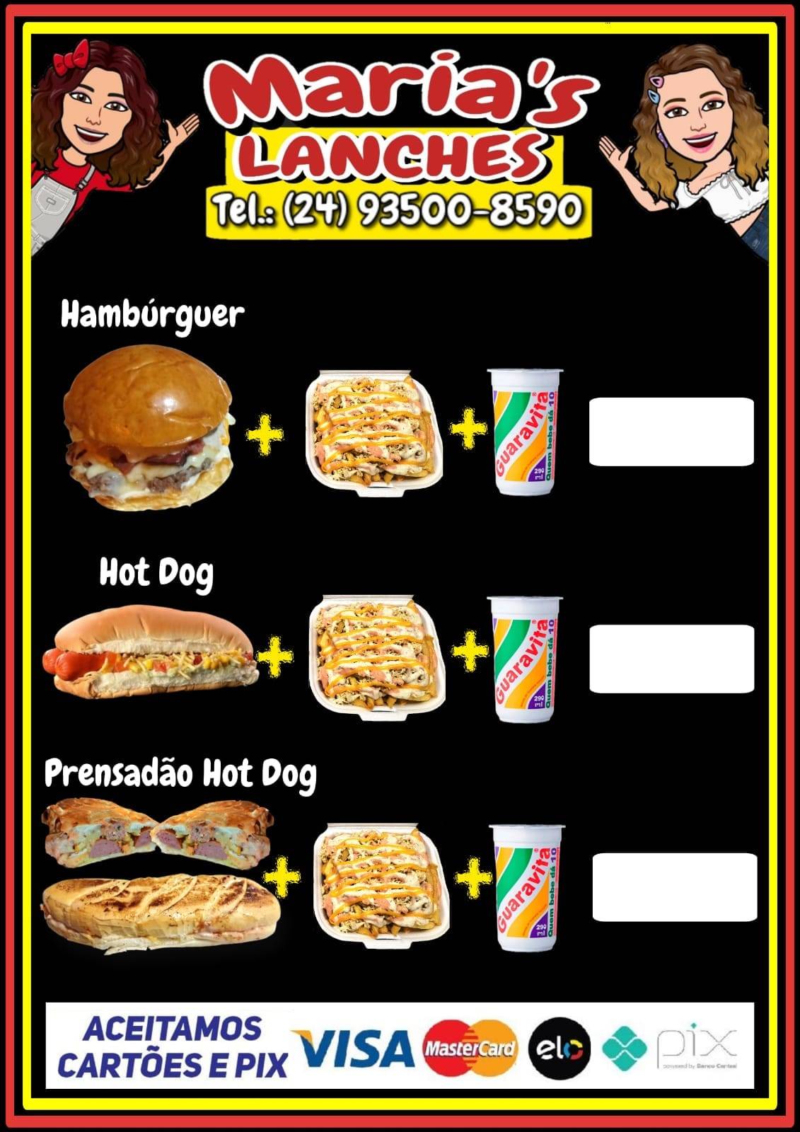 Marias Lanches меню