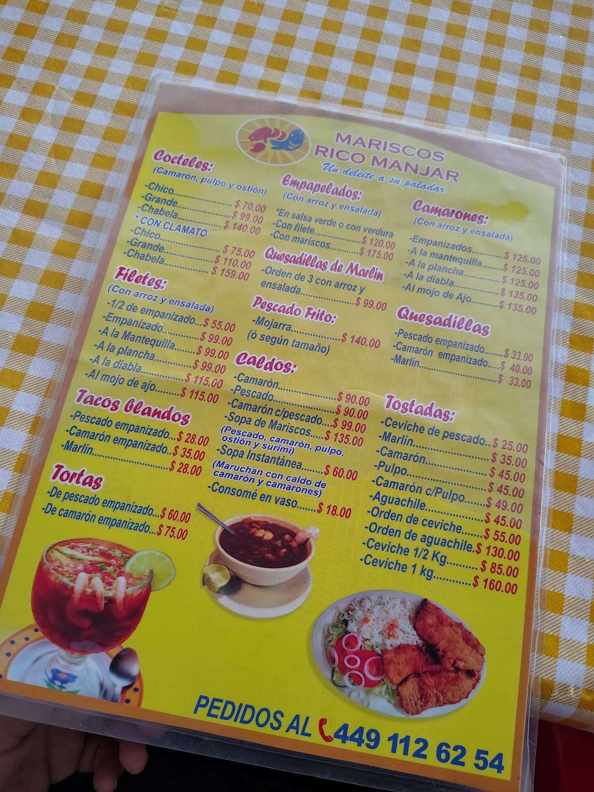Mariscos Rico Manjar меню