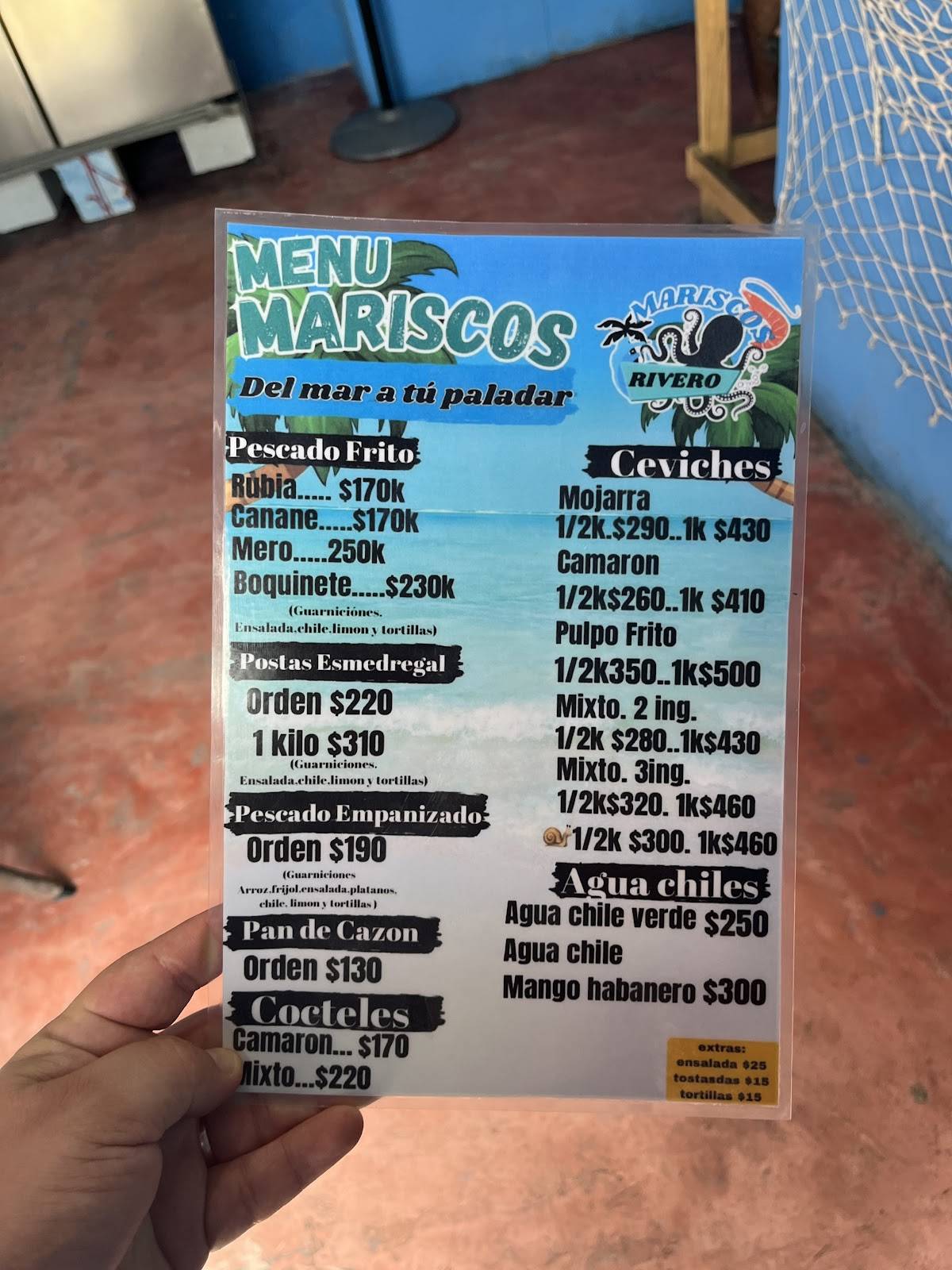 Mariscos Rivero меню