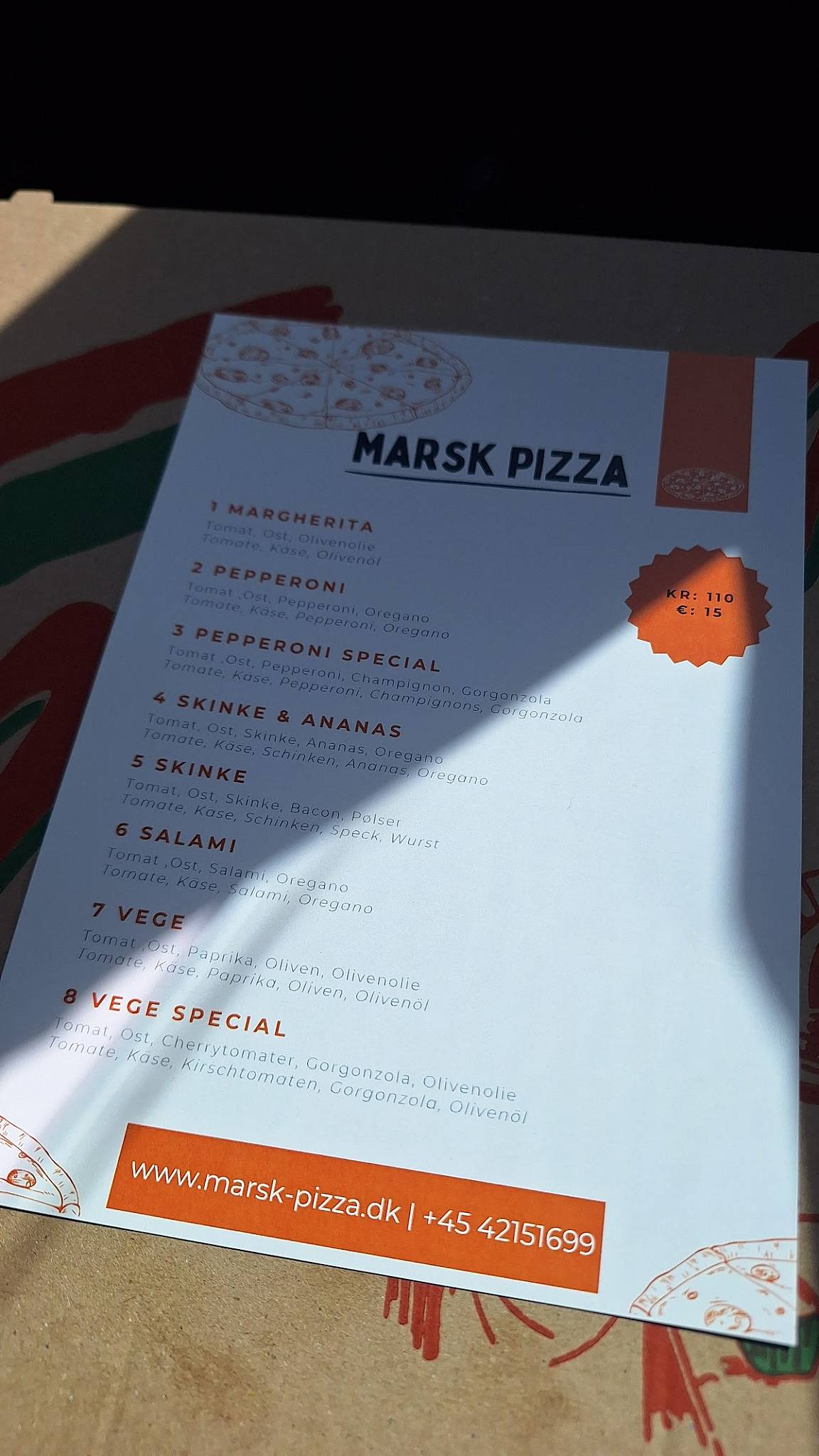 Marsk Pizza Rømø меню