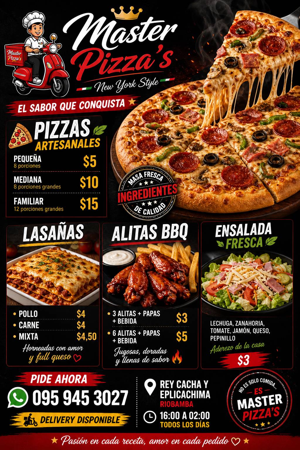 Master Pizza's меню