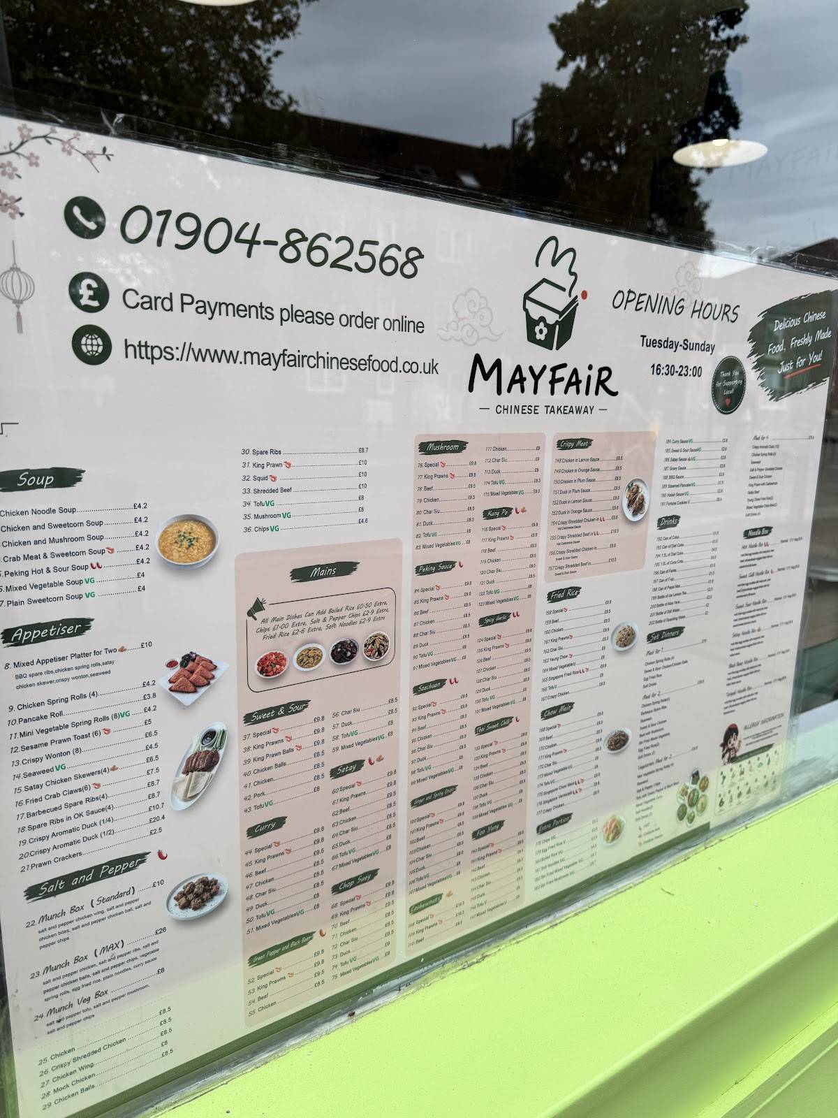 Mayfair Chinese Takeaway меню