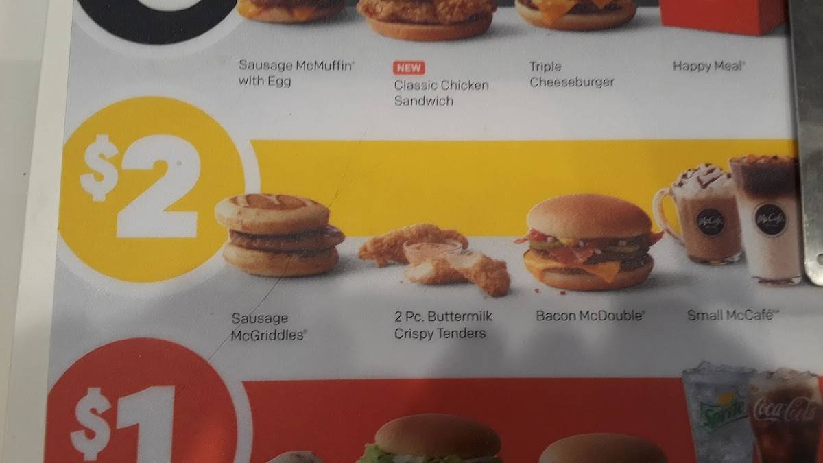 McDonald's меню