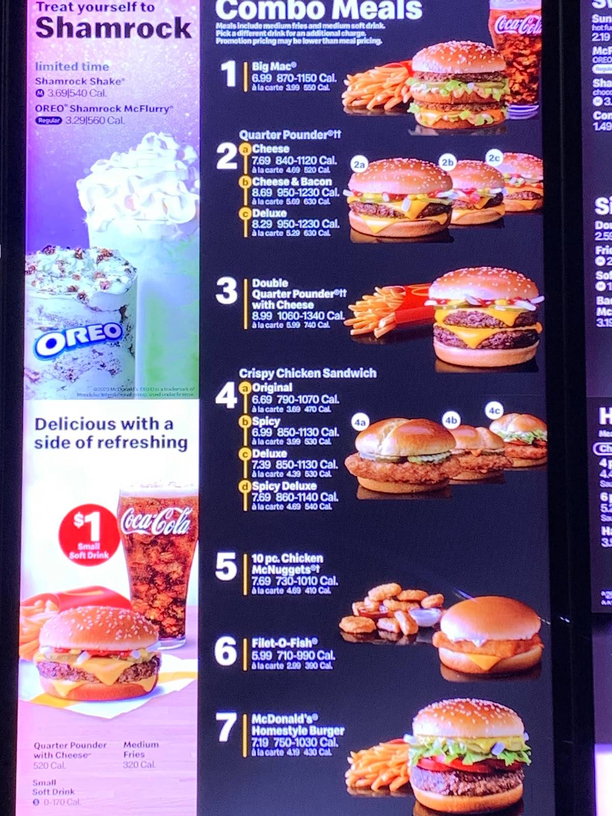 McDonald's меню