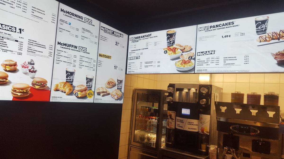 McDonalds меню