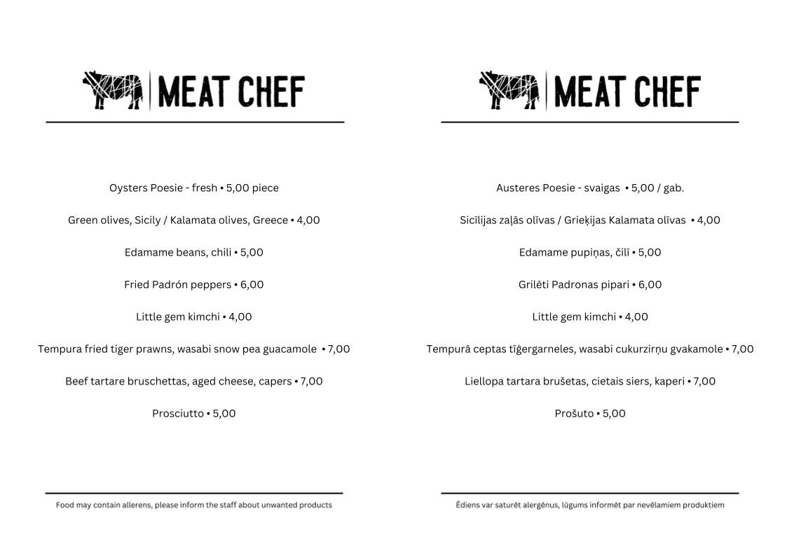 Meat Chef меню
