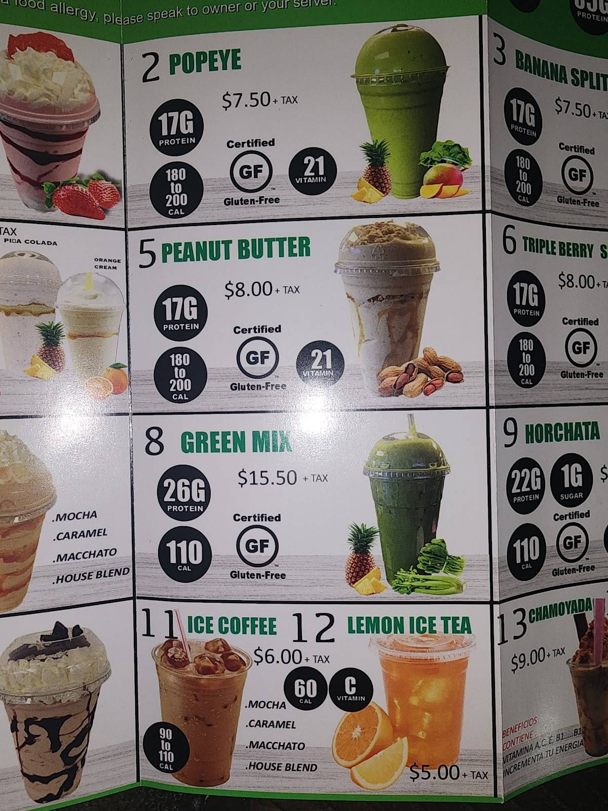 Meriden Nutrition меню
