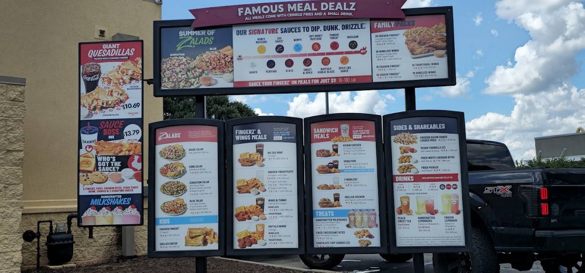 Zaxbys Chicken Fingers & Buffalo Wings меню