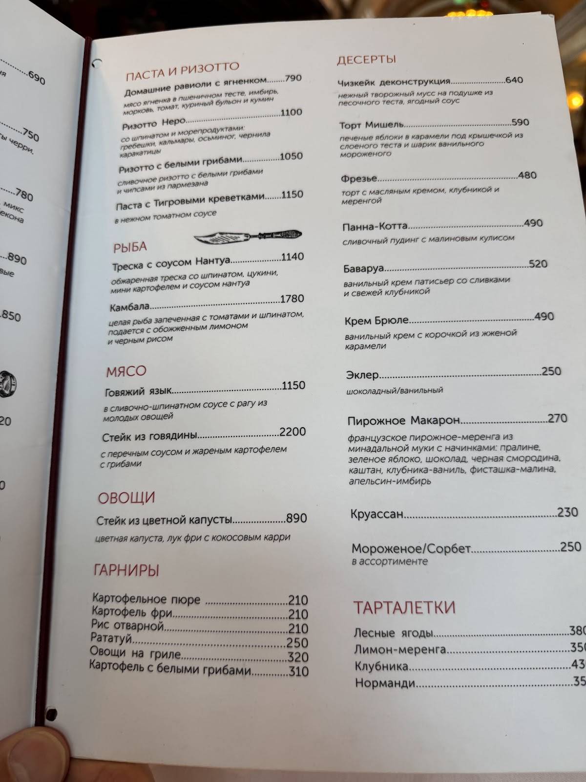 Мишель меню