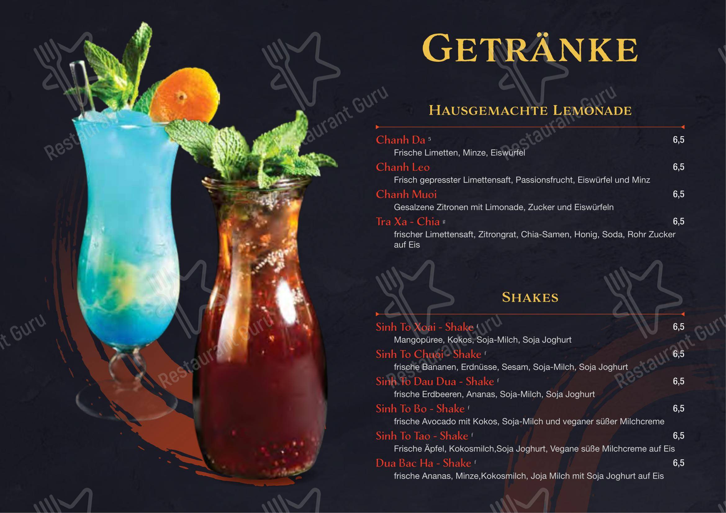 Меню ресторана Miss Hoian Restaurant в Родинге