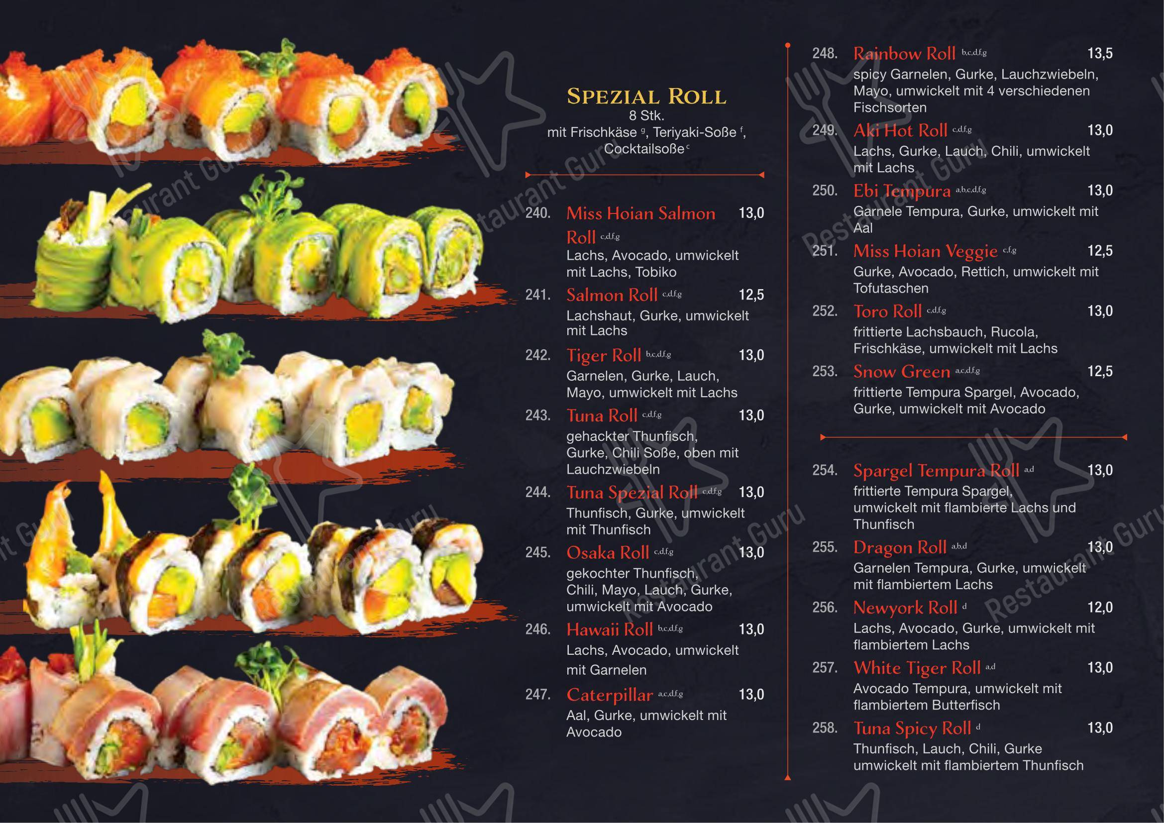 Miss Hoian Restaurant в Родинге - Меню
