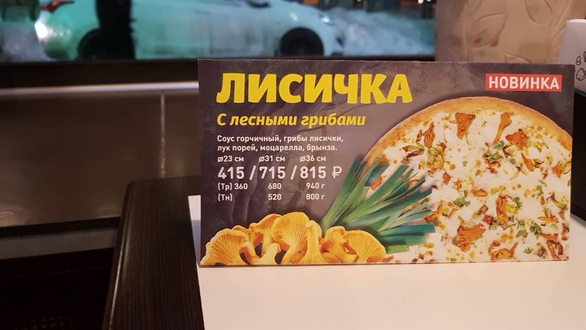 Алло! Пицца меню
