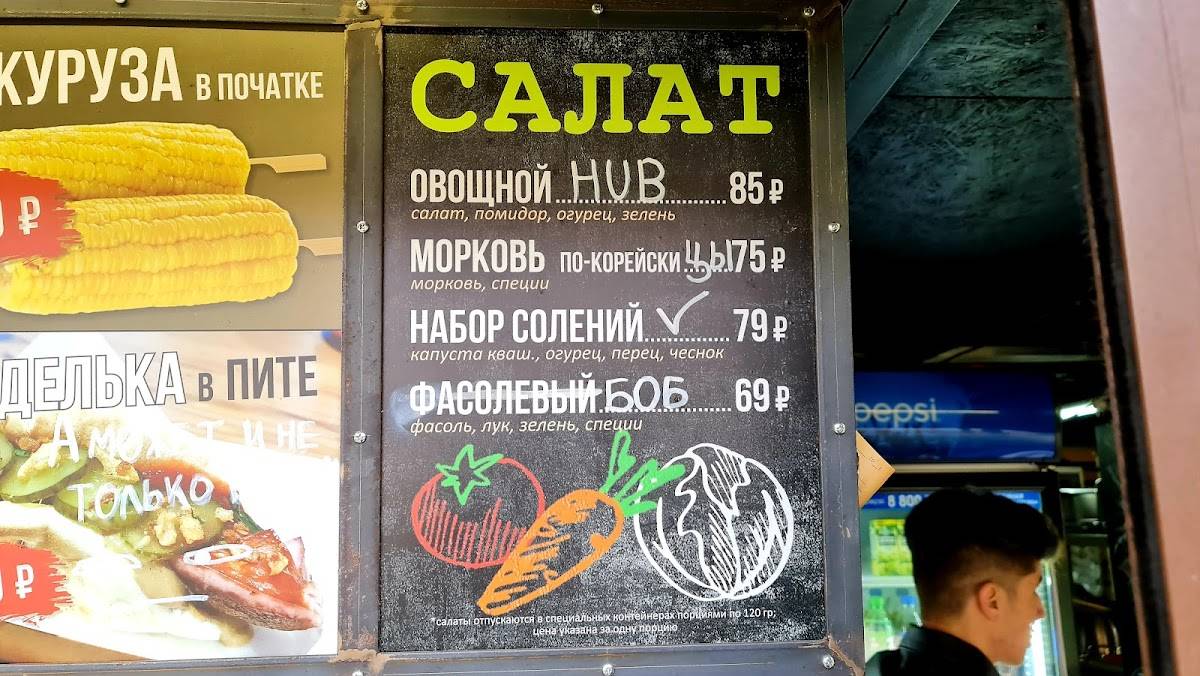 Кафе меню