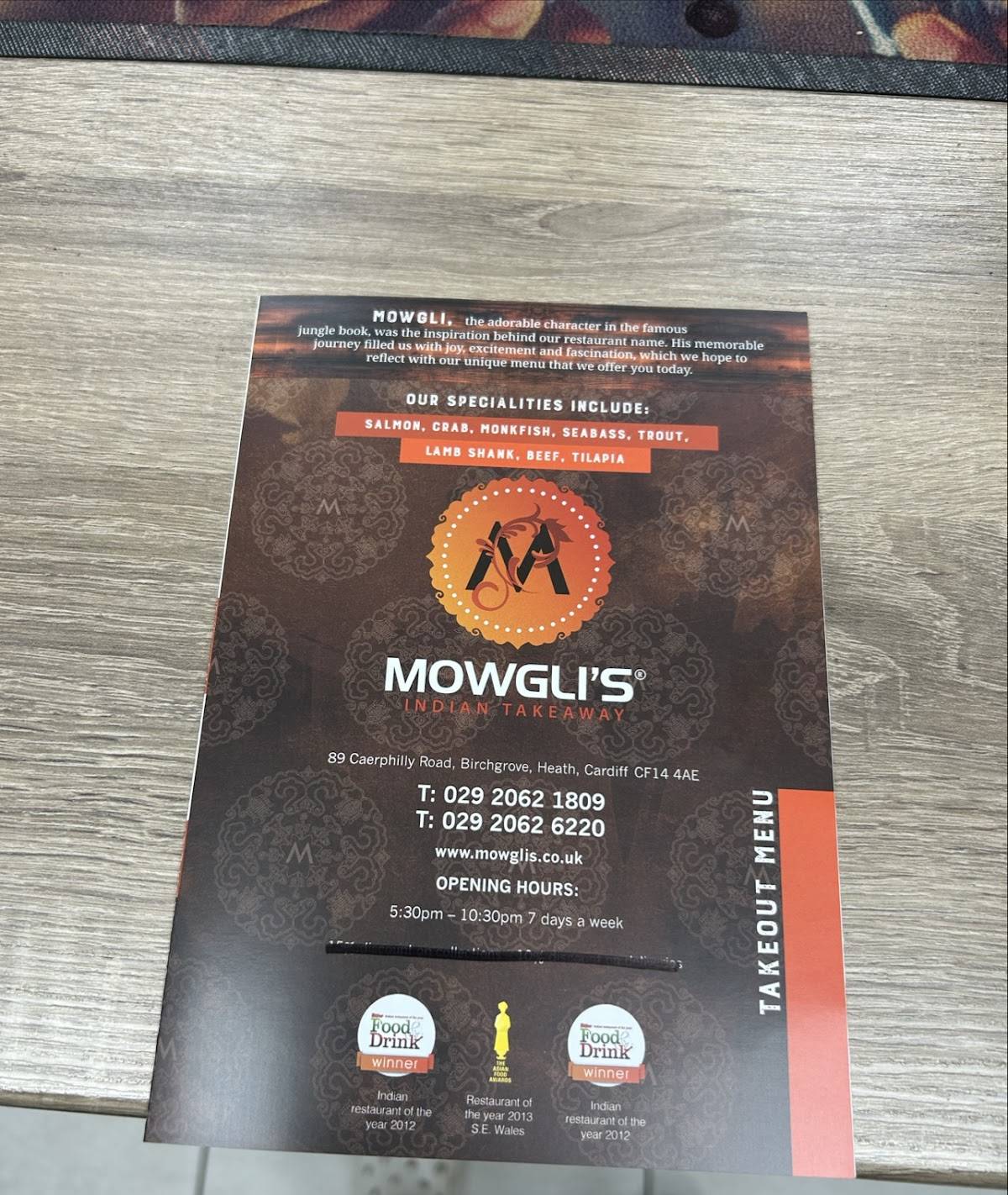 Mowgli's Birchgrove Heath Premier Indian Takeaway Cardiff меню