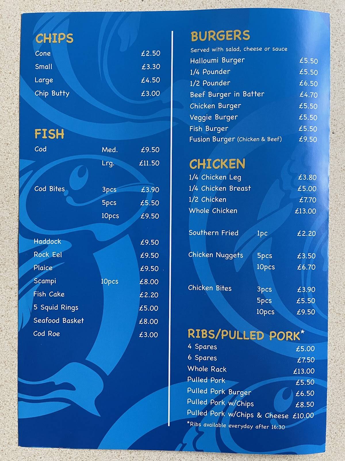 Mr Fish меню