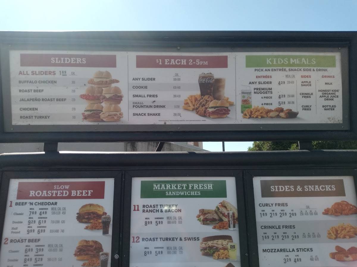 Arby's меню